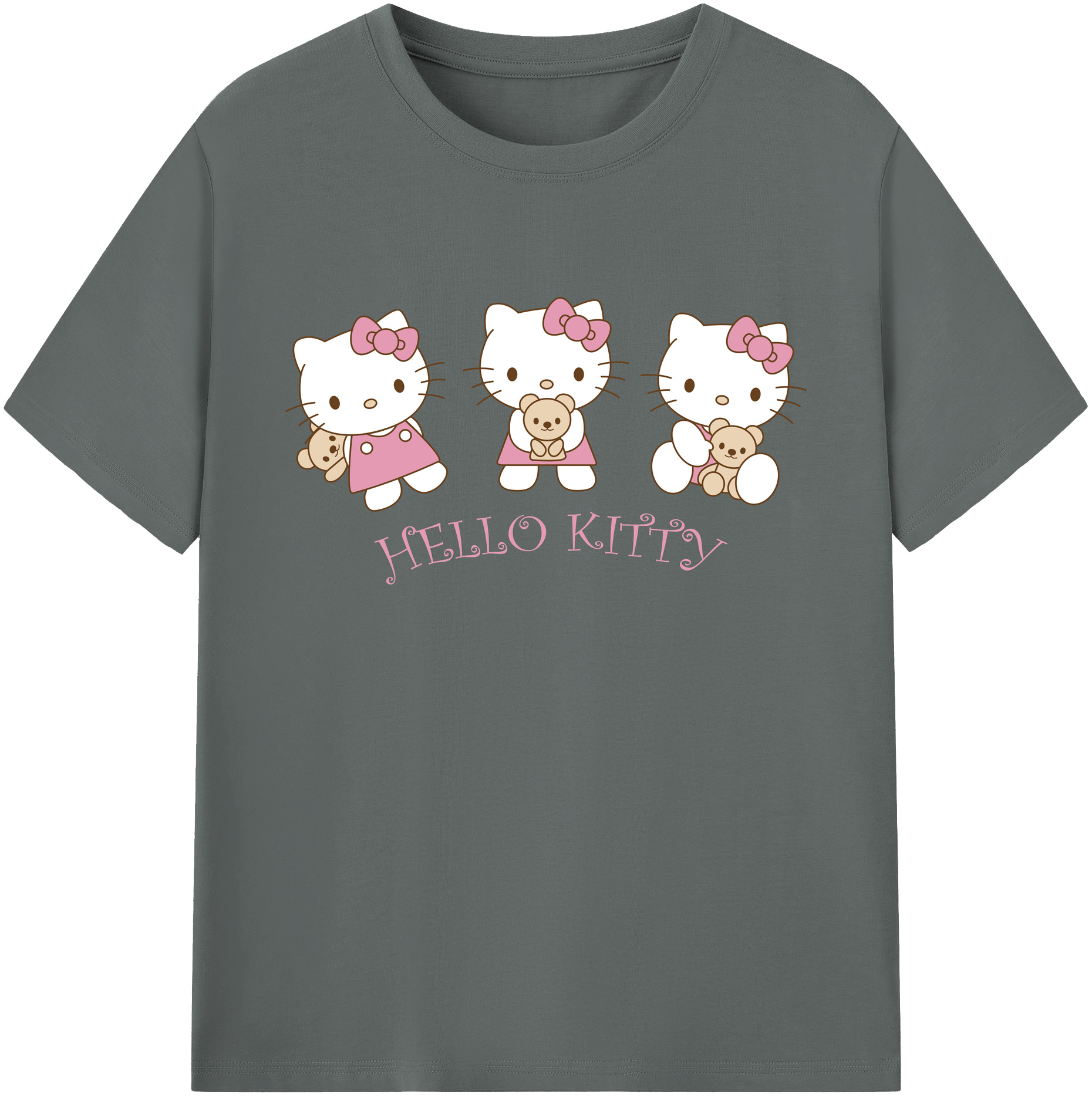 （画像用） Hello Kitty ハローキティ 綿100％ メンズ半袖Tシャツ｜肌触りやわらか＆通気性